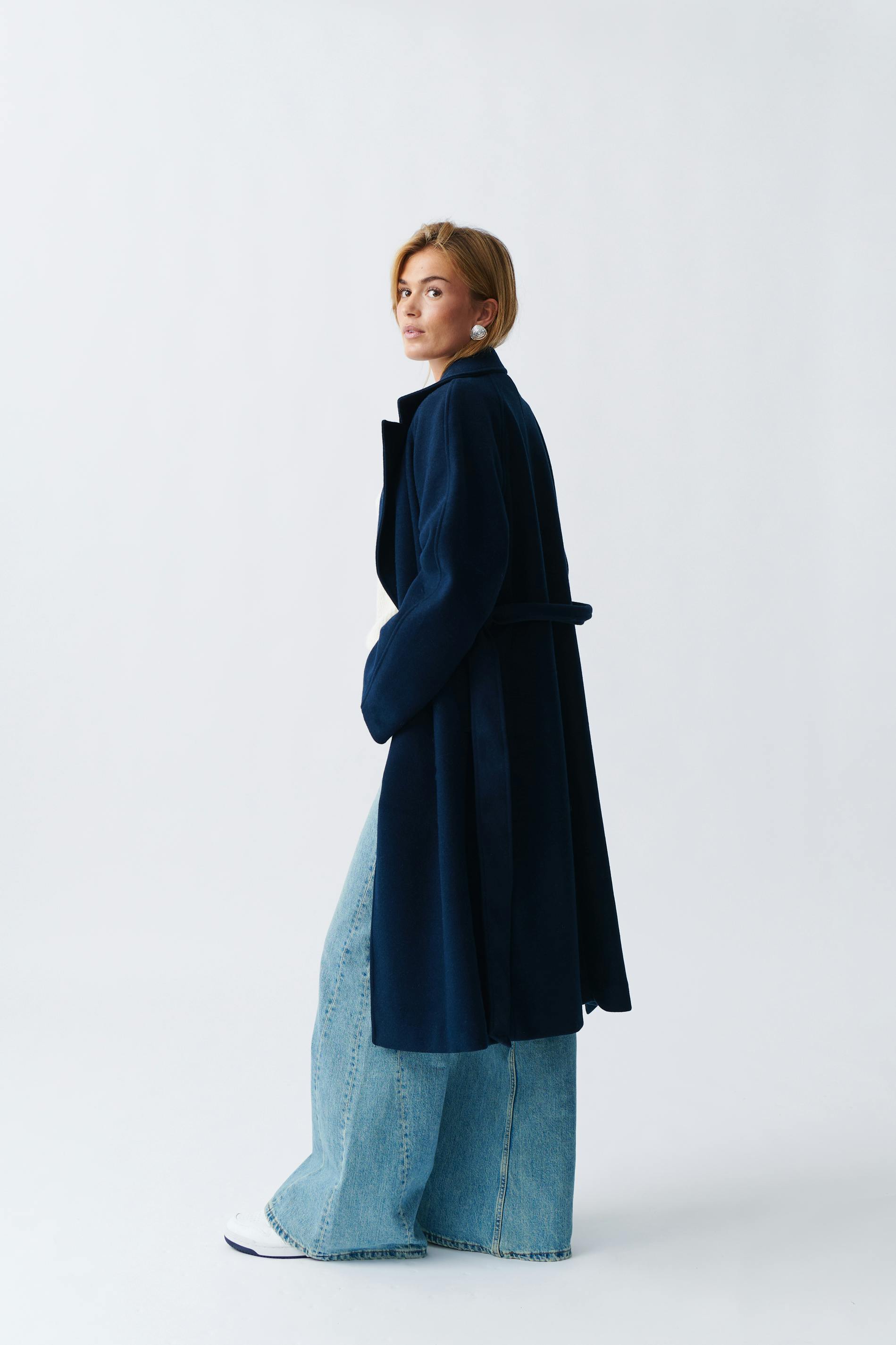 Belted long coat