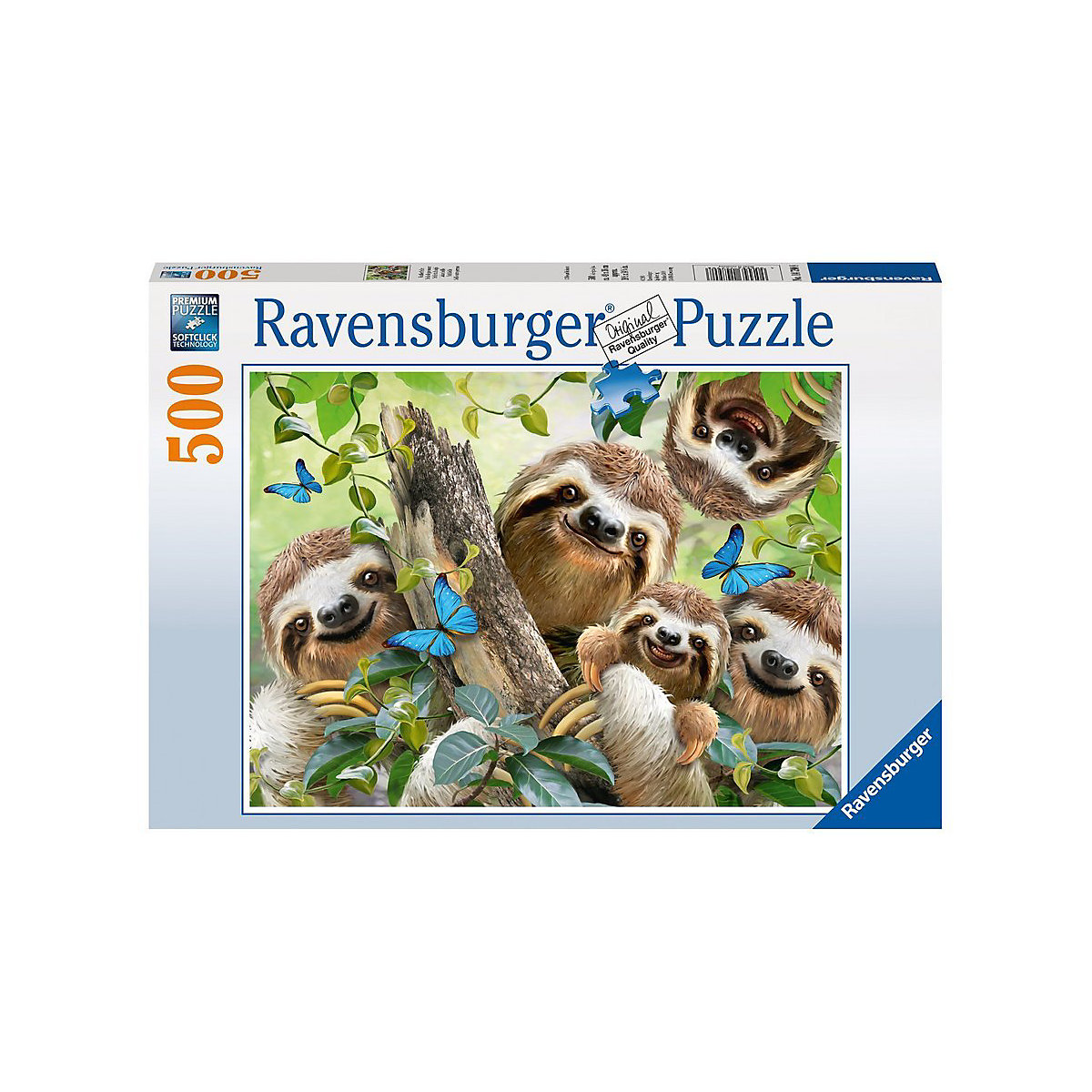 Puzzle 500 Teile, 49x36 cm, Faultier Selfie