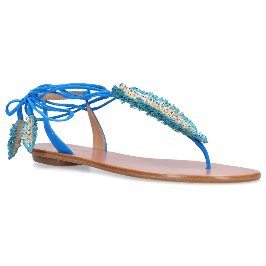 Aquazzura - Sandalen ISLA Veloursleder - blau