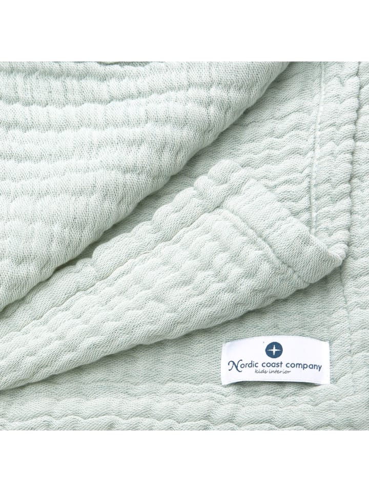 nordic coast company  Babydecke 4 in 1 groß in Mint - 90 x 120 cm  günstig kaufen onesize