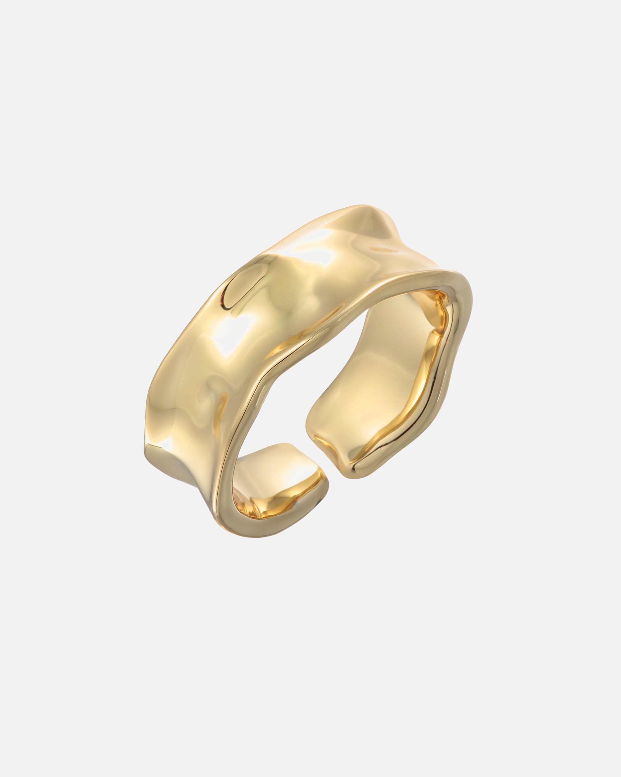 Elli Women's Wide Band Open Organic Gold Color