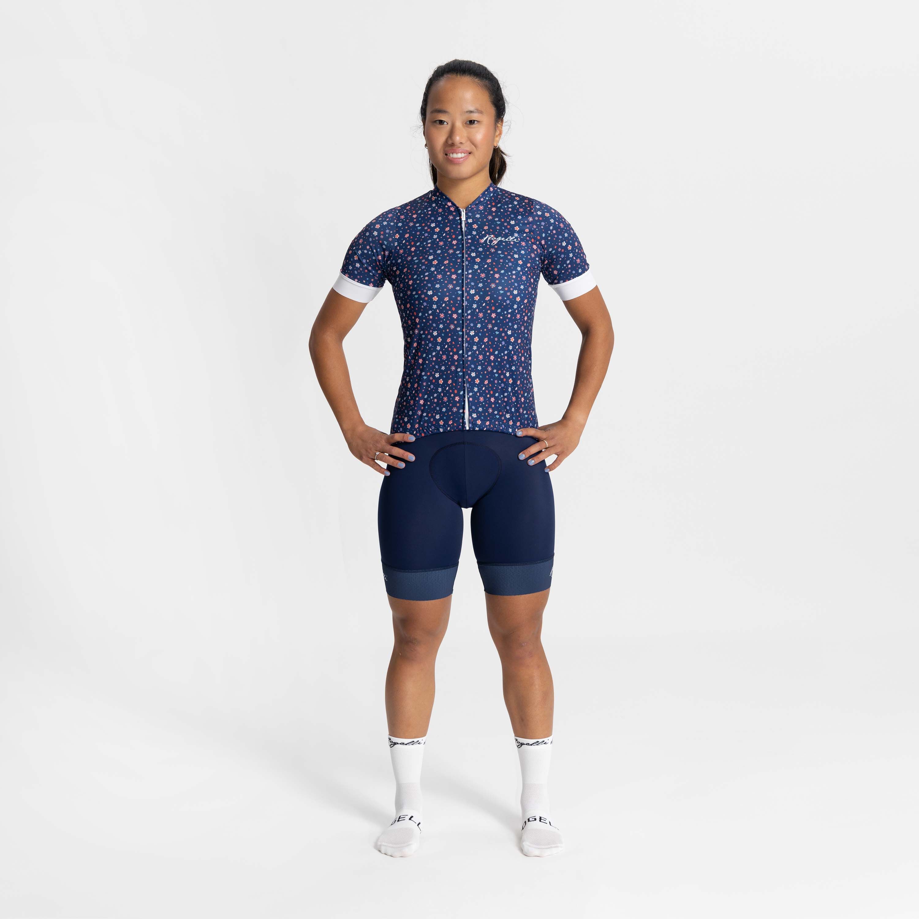 Rogelli Lily Blau/Weiß Damen Radtrikot Kurzarm