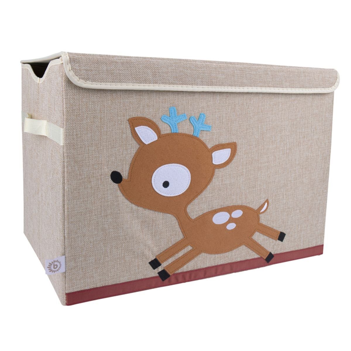 BIECO Dekokorb Große Spielzeugbox fürs Kinderzimmer, Reh, natur, 36 x 36 x 51 c