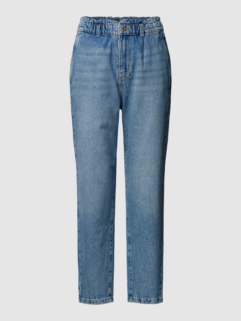 Jeans mit Rüschung in jeans