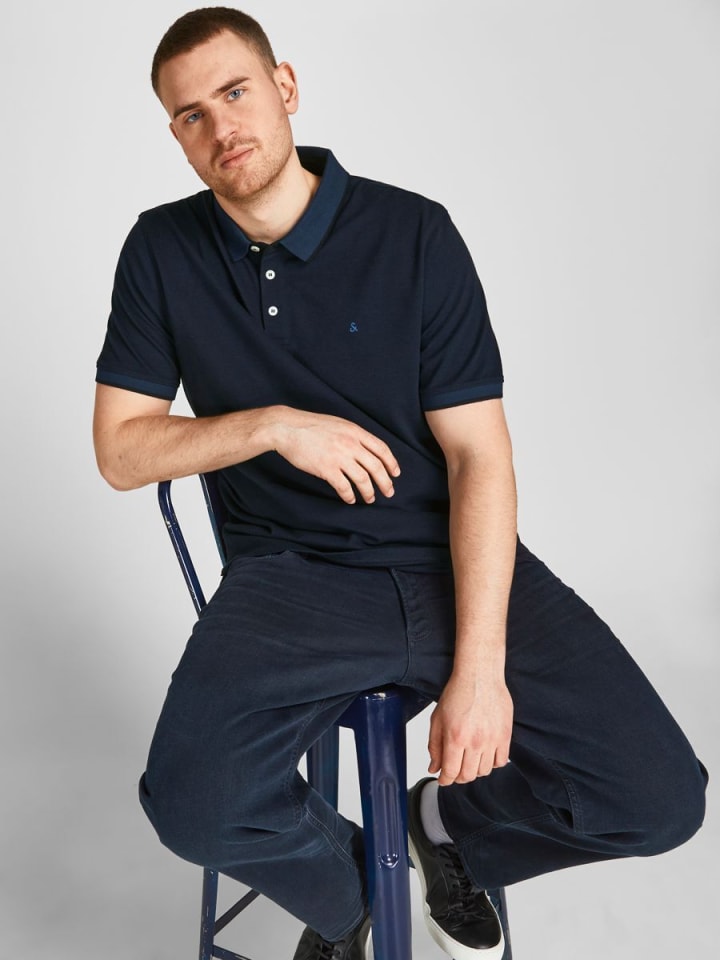 JACK & JONES PLUS Poloshirt in Dark Navy 1 günstig kaufen