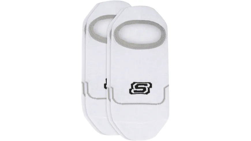 SKECHERS Unisex Füßlinge Cushioned 2er Pack white