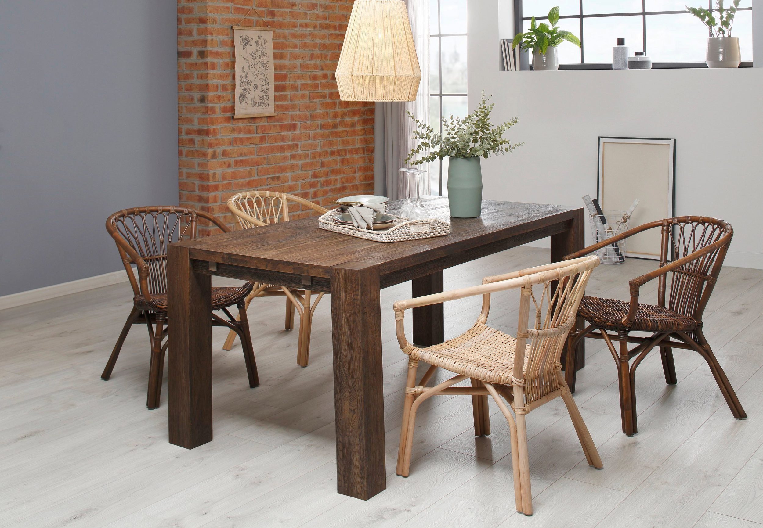 loft24 Rattanstuhl Kello (Set, 2 St), Rattangeflecht im maritimen Stil, Sitzhöhe 45 cm