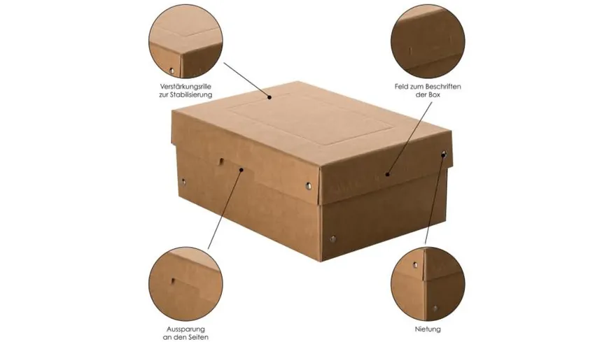 FALKEN PURE Box Nature DIN A5 Füllhöhe 100mm braun