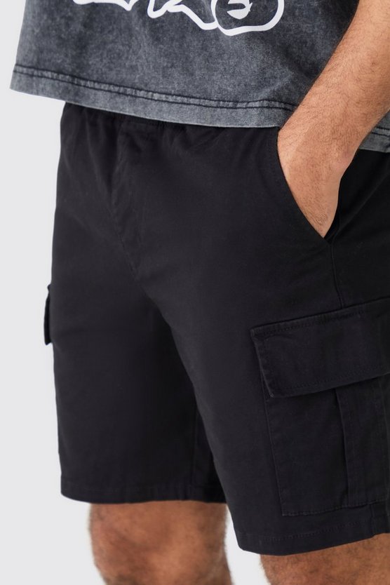 Slim-Fit Cargo-Shorts mit elastischem Bund