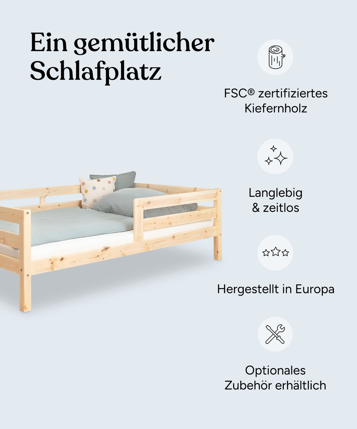 Kinderbett Kiefer K3 Natur