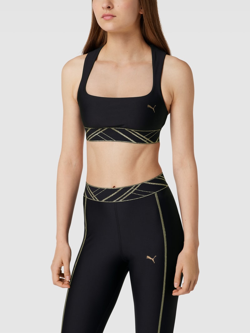 Bustier mit Logo-Print in schwarz