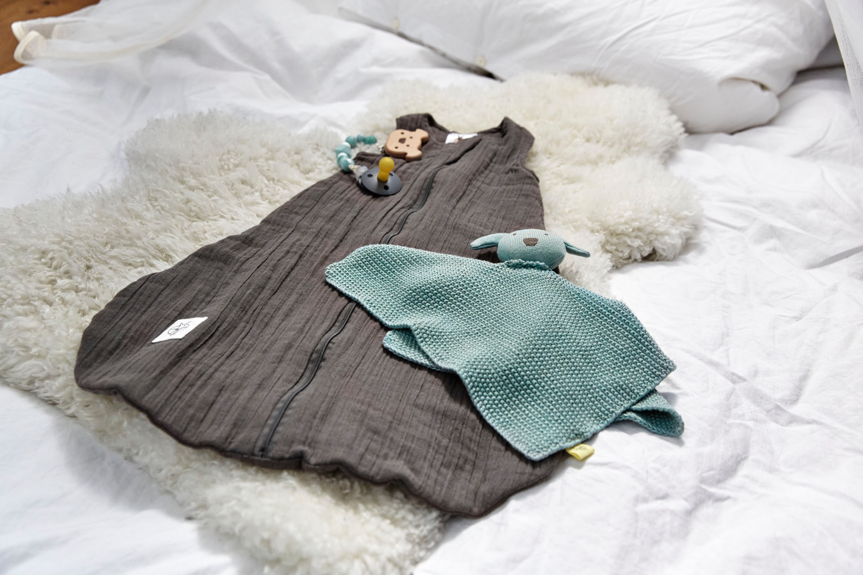 Baby Sommerschlafsack Tog 1 - Bio Baumwolle, Anthrazit