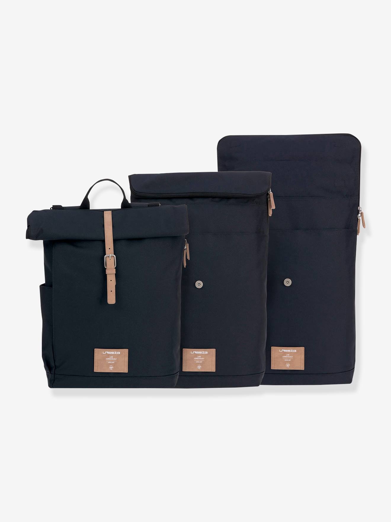 Sac à dos à langer Green Label LÄSSIG Rolltop gris anthracite