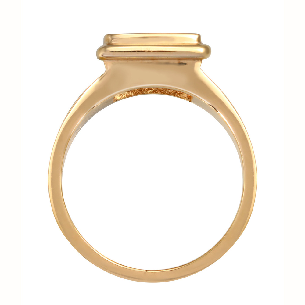 KUZZOI KUZZOI Bague Bague Signet Homme Carré Bleu avec émail en argent 925 plaqué or Bague