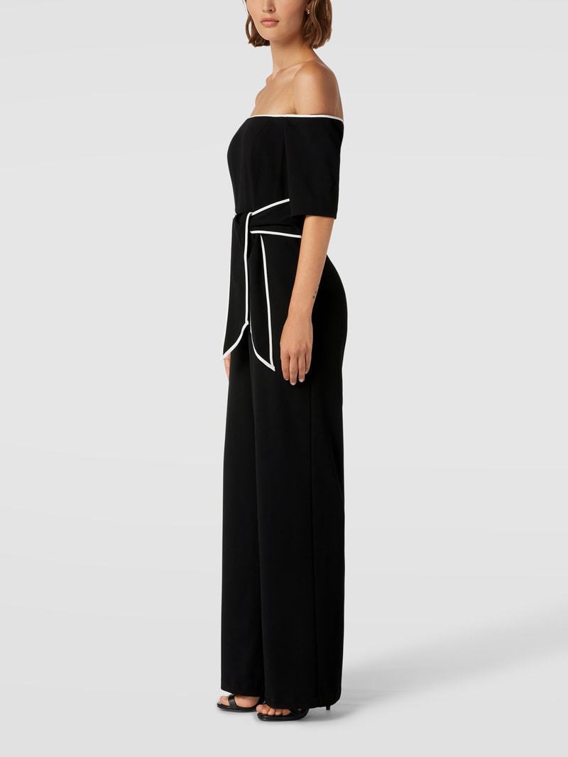 Jumpsuit mit Schleifen-Detail in schwarz