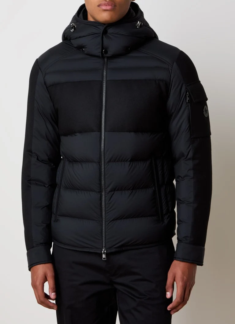 Jachetă Moncler Barbustel cu puf și glugă detașabilă