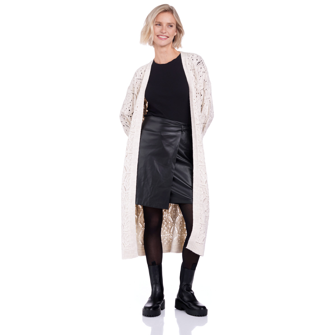 Damen Strickjacke mit Ajour-Muster
