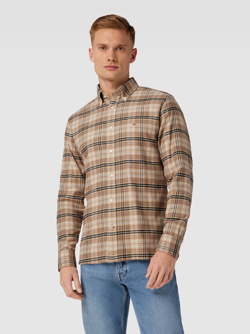 Freizeithemd mit Tartan-Karo in khaki