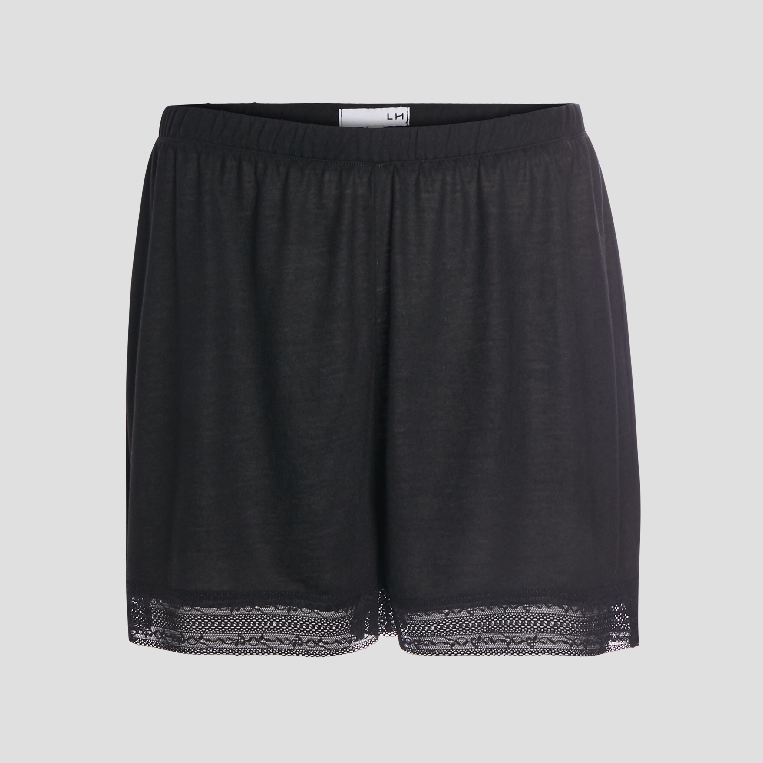 Short de pyjama avec dentelle noir femme | La Halle