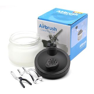MK3 Airbrush Cleaning Pot (schwarz mit Gerätehalter)