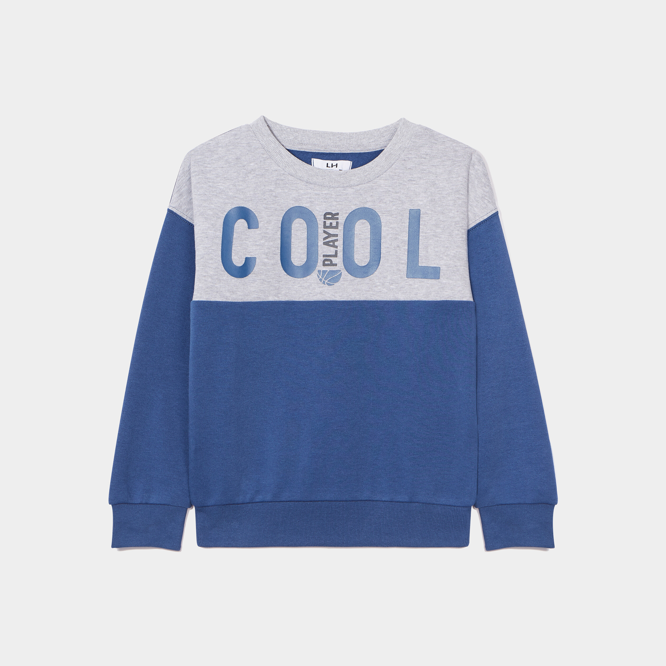 Sweat print col rond manches longues bleu foncé garçon | La Halle