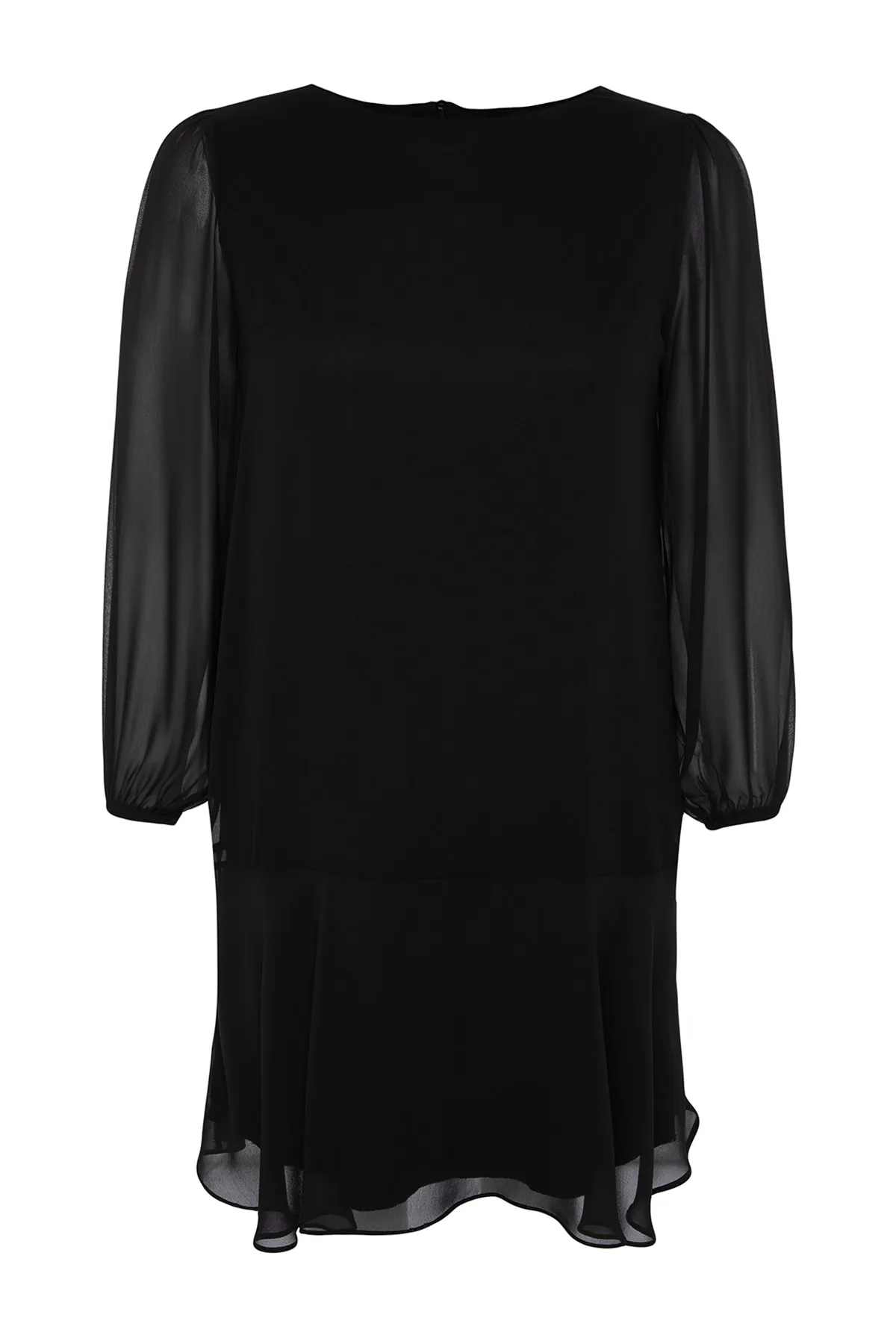 Trendyol Curve  Schwarzes schlichtes Basic-Midi-Kleid in Übergröße aus gewebtem Stoff