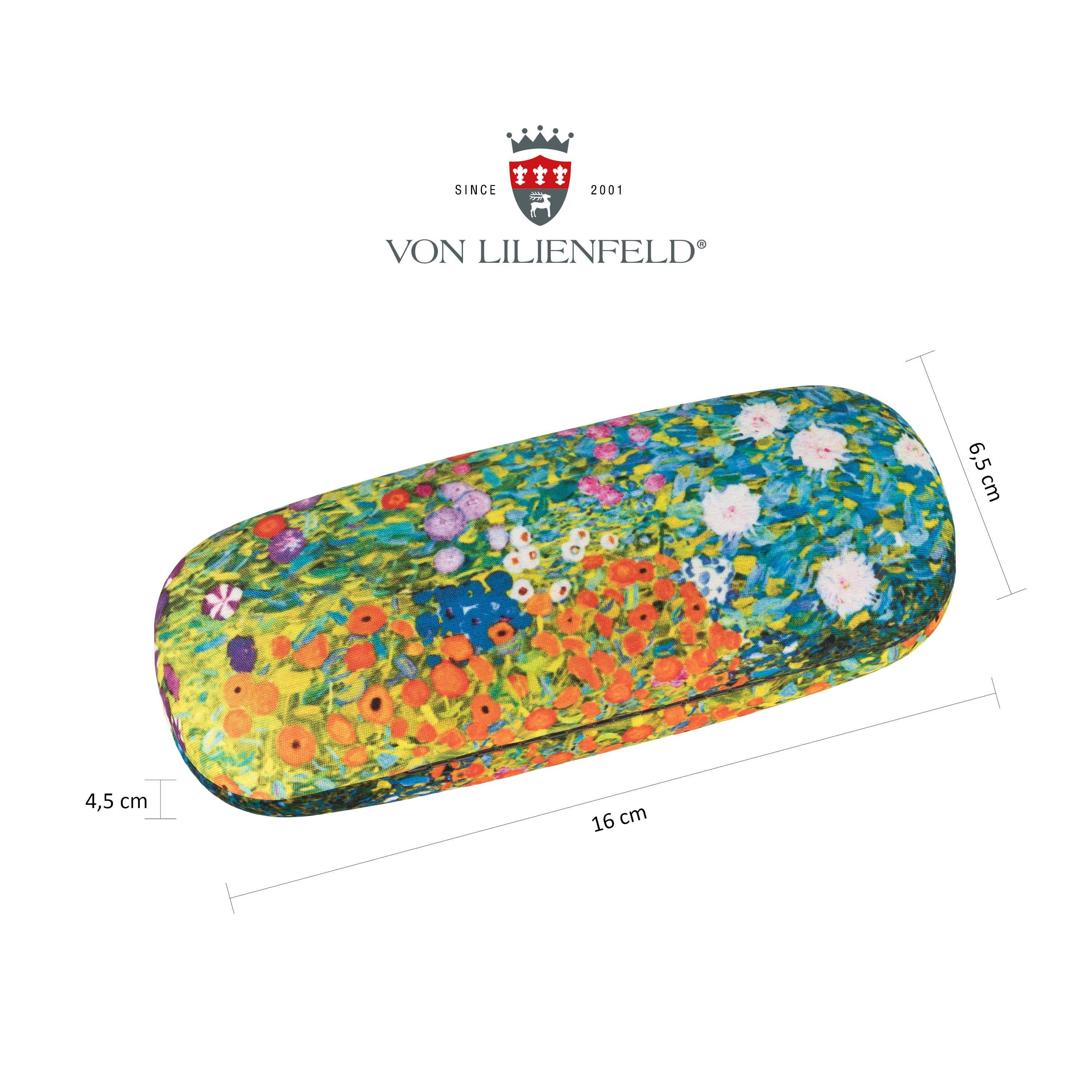 von Lilienfeld Brillenetui Brillenetui Gustav Klimt Bauerngarten Kunst Brillenbox, stabiles mit Mikrofaser bezogenes Hardcase