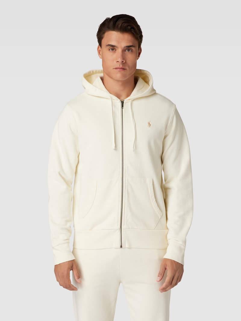 Sweatjacke mit Label-Stitching in sand