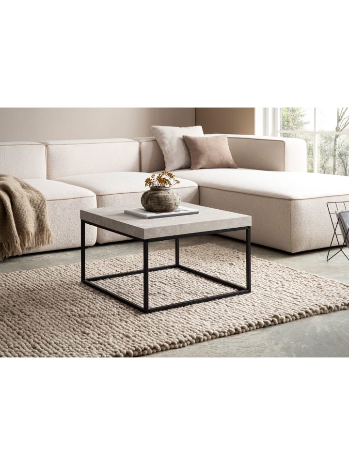 KADIMA DESIGN Couchtisch 60x60x38 cm Sandfarben Sofatisch in Stein-Optik Modern, in Beige günstig kaufen onesize