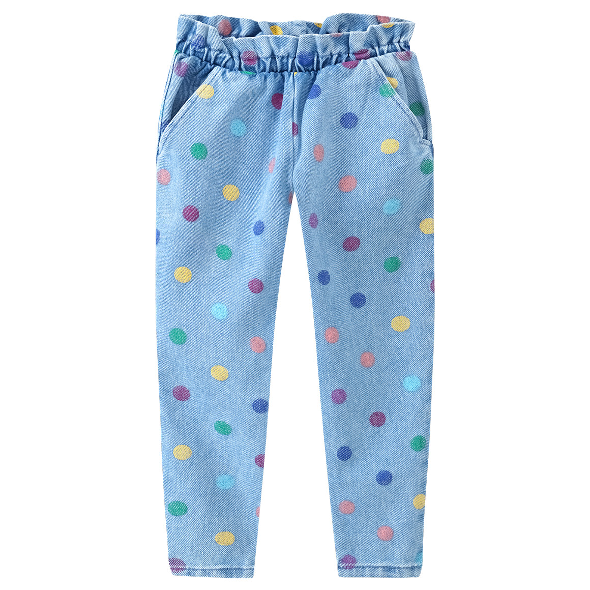 Mädchen Jeans mit bunten Punkten allover