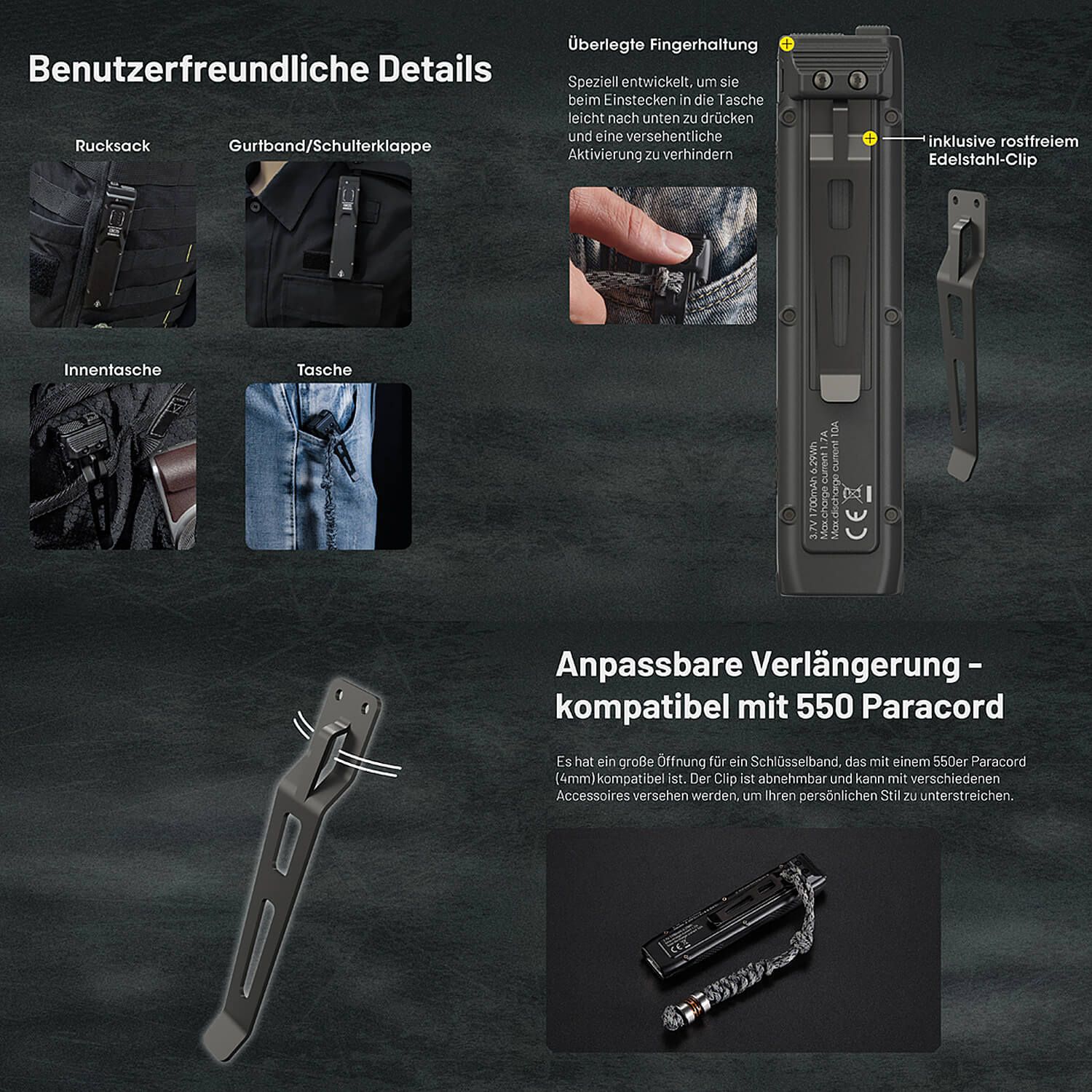 LED Taschenlampe EDC25 - 3000 Lumen