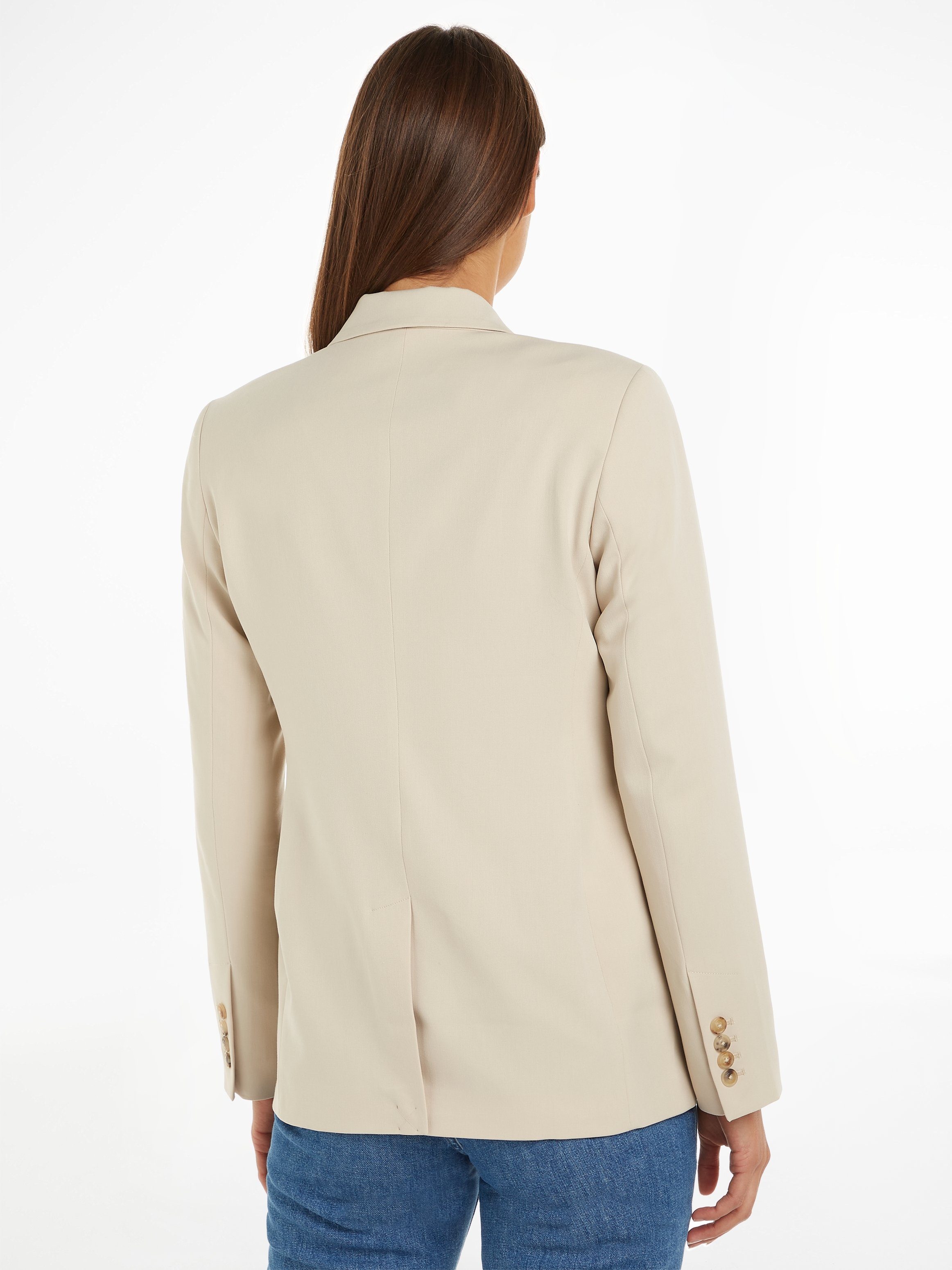 Tommy Hilfiger Kurzblazer VIS POLY BLEND DB SLIM BLAZER im modischem Doppelreiher