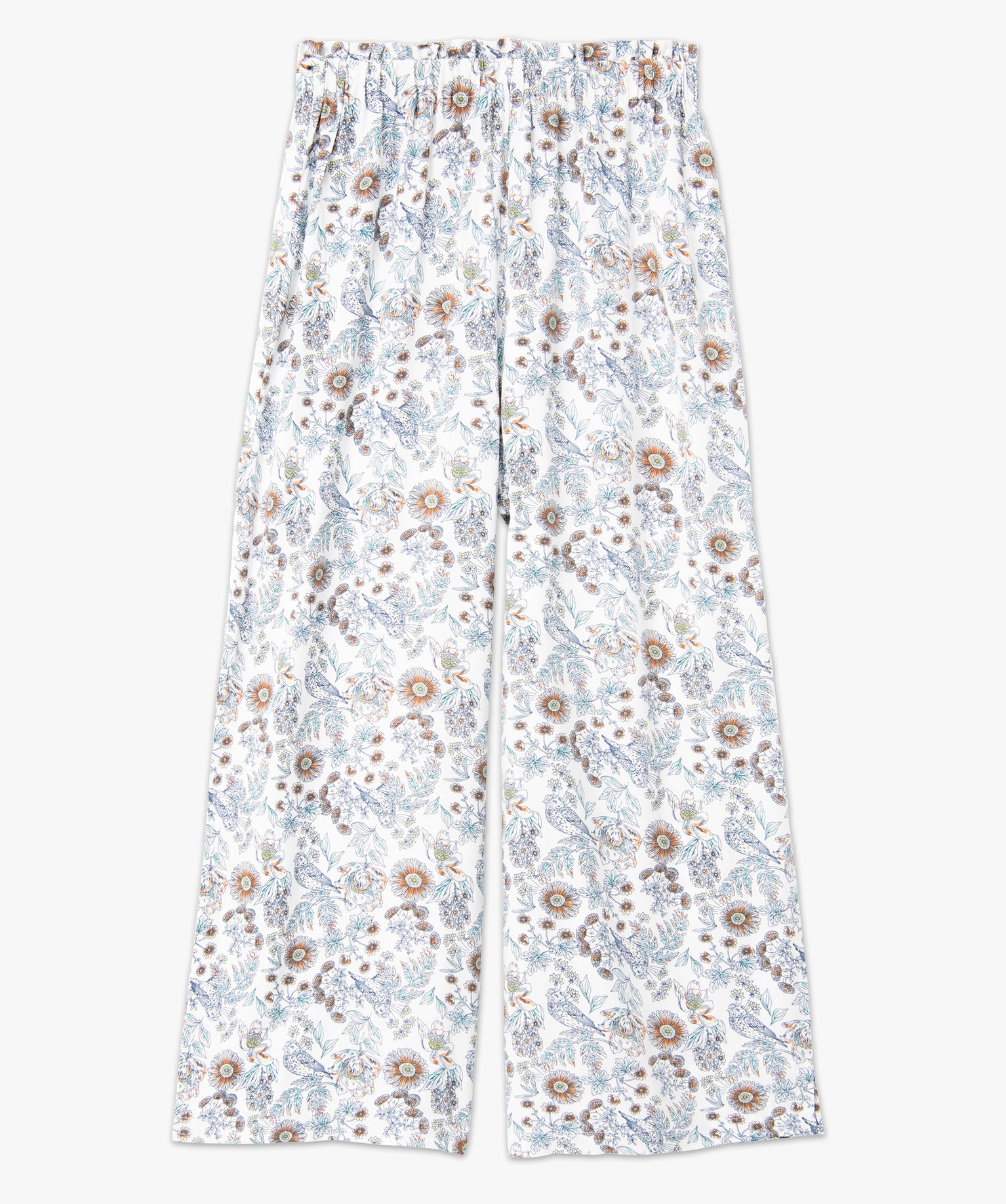 Bas de pyjama femme fluide à motif fleuri imprime | GEMO