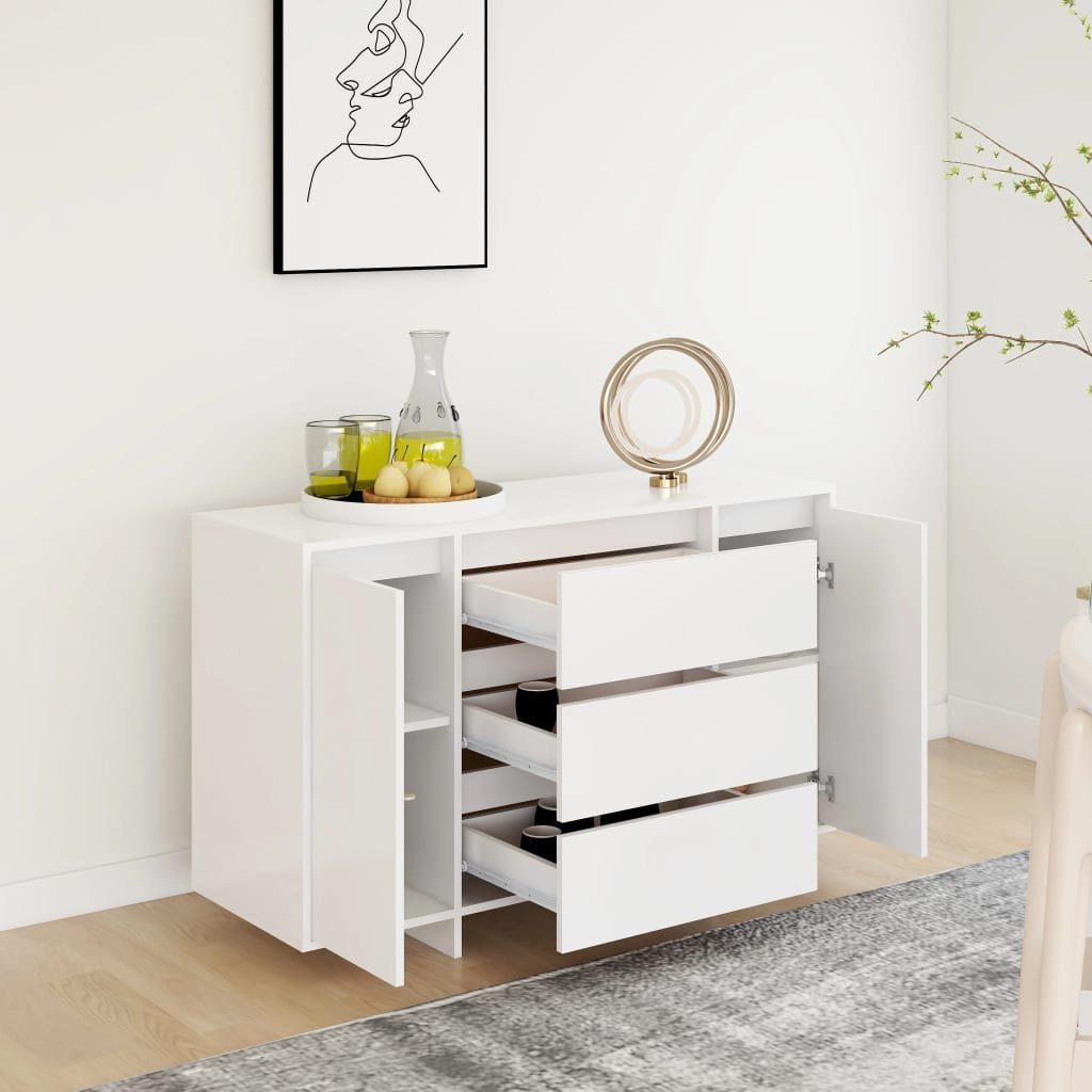 vidaXL Sideboard Sideboard mit 3 Schubladen Weiß 120x41x75 cm Holzwerkstoff (1 St)