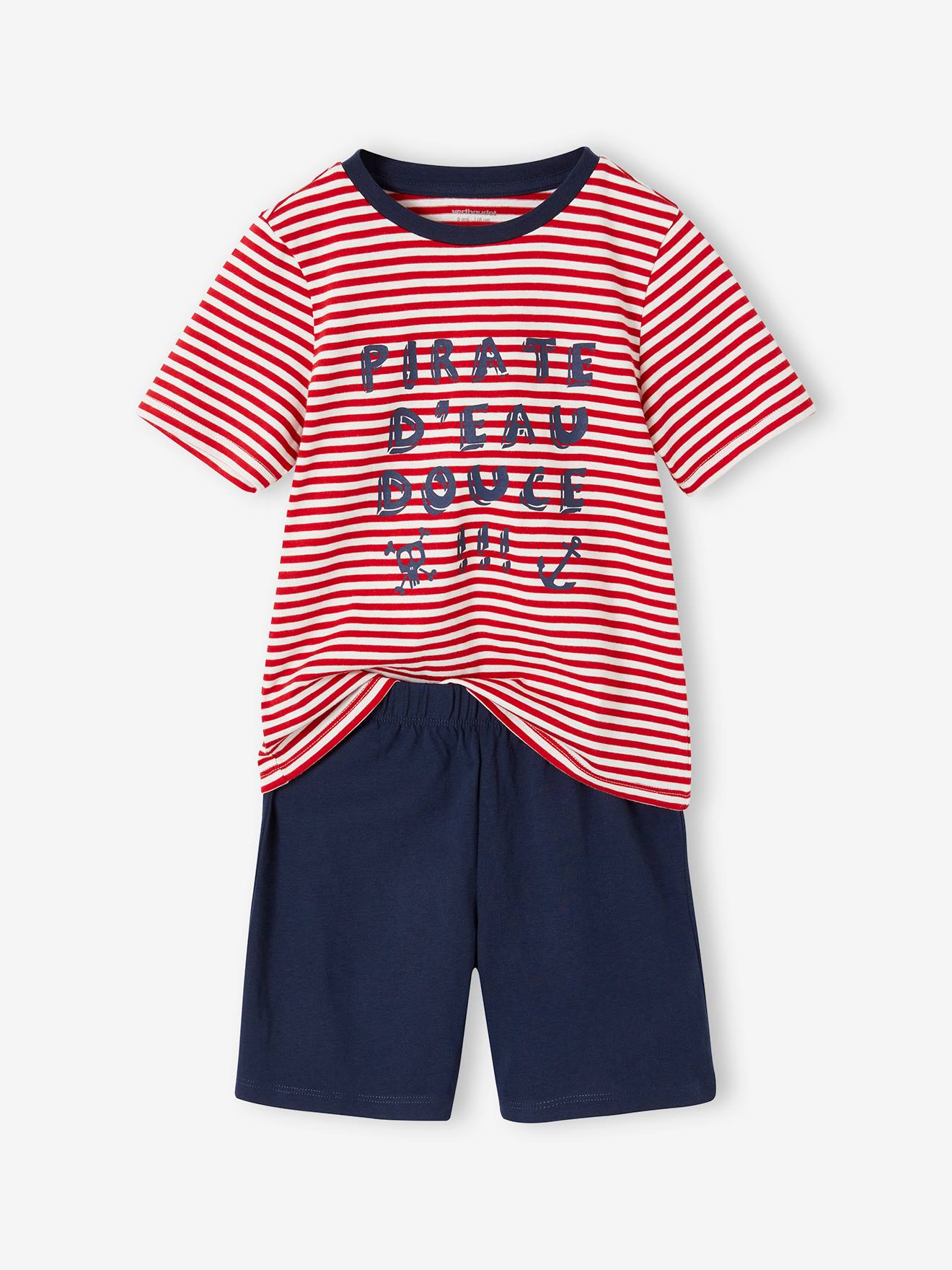 Vertbaudet 2er-Pack kurze Jungen Schlafanzüge BASICS Oeko-Tex - marine
