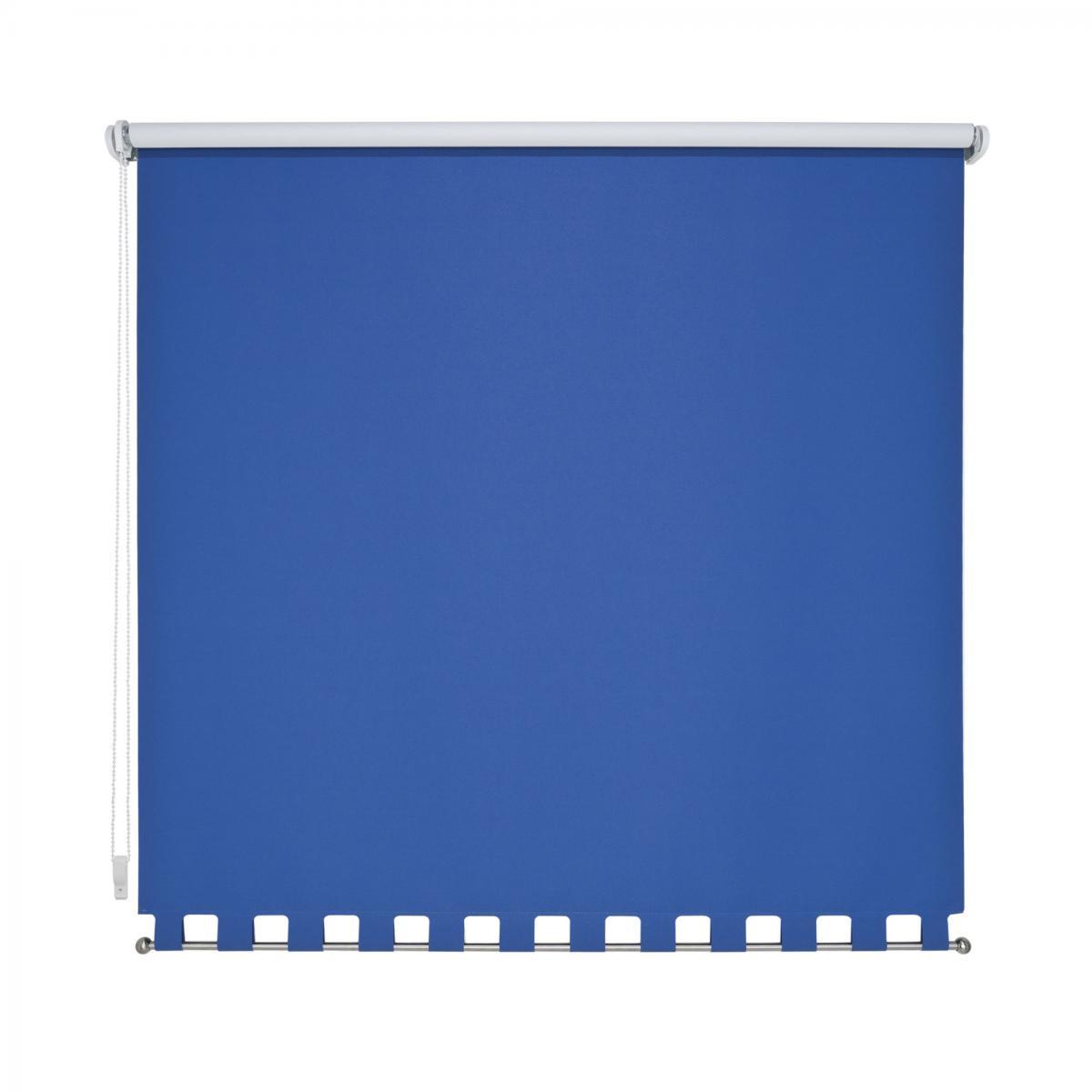 Bella Casa Seitenzugrollo Kettenzugrollo Volantrollo Rollo Eckig Verdunklung 162 x 180 cm blau für Fenster