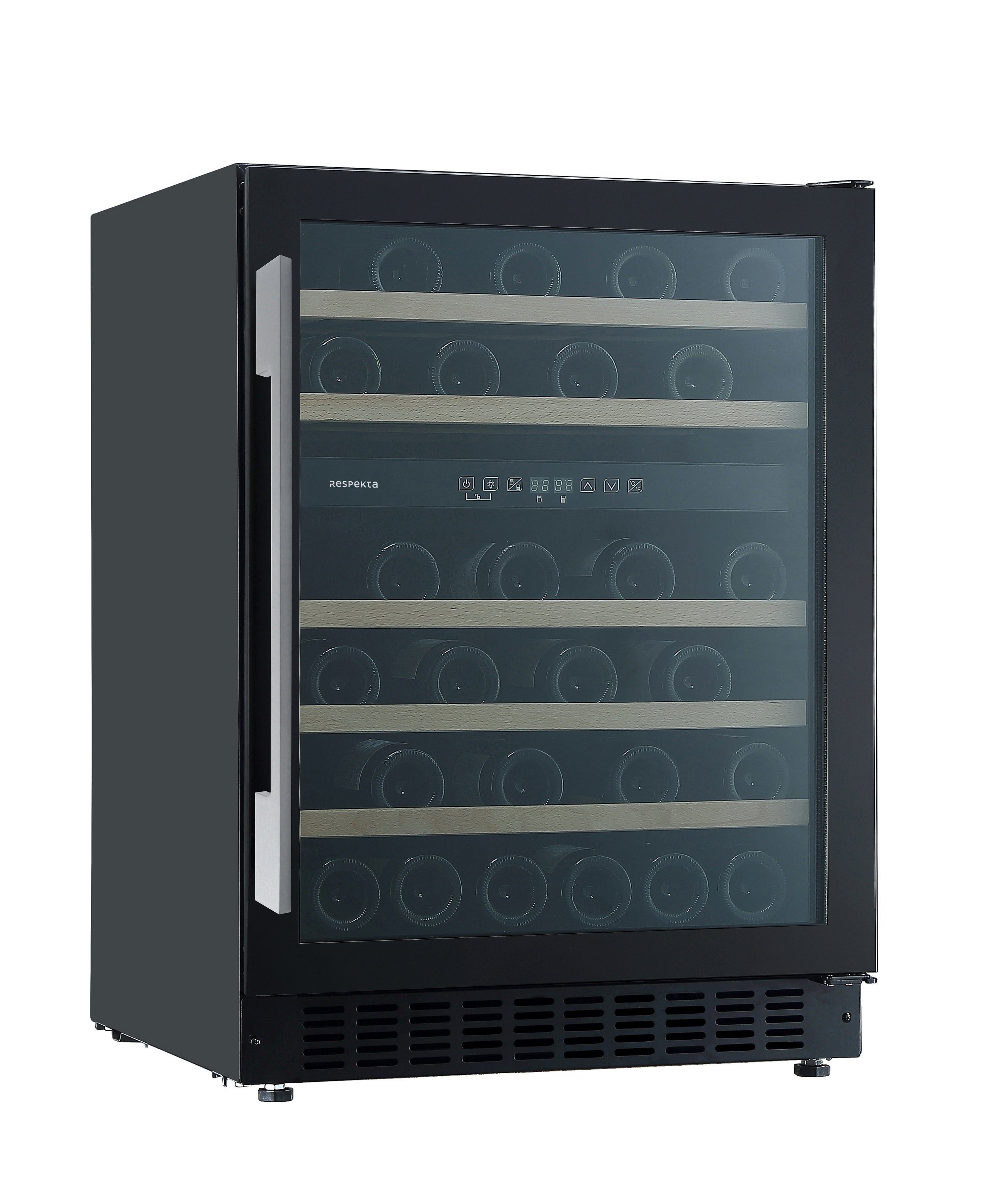 RESPEKTA Weinkühlschrank Weintemperierschrank unterbaufähig 46 F, für 46 Standardflaschen á 0,75l