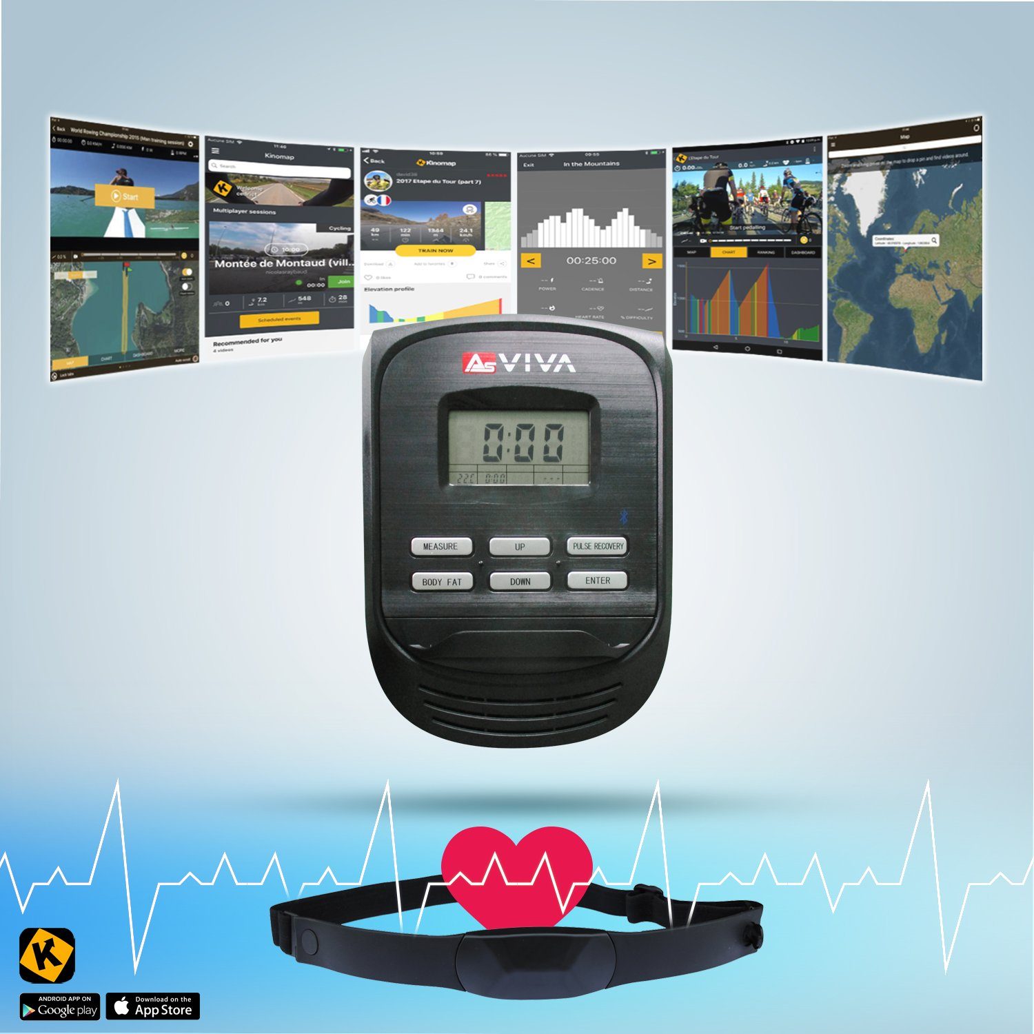 AsVIVA Crosstrainer & Heimtrainer AsVIVA C16 Bluetooth rot 2 in 1 Cardio