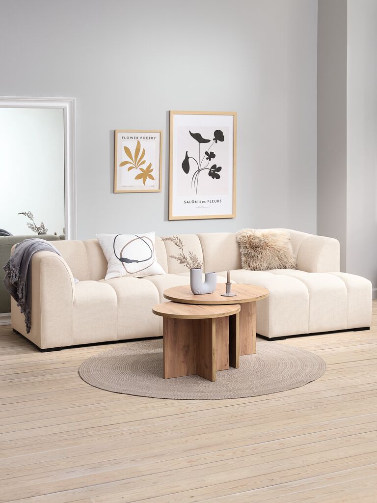 Sofa ALLESE z leżanką ALLESE lewa beżowa tkanina