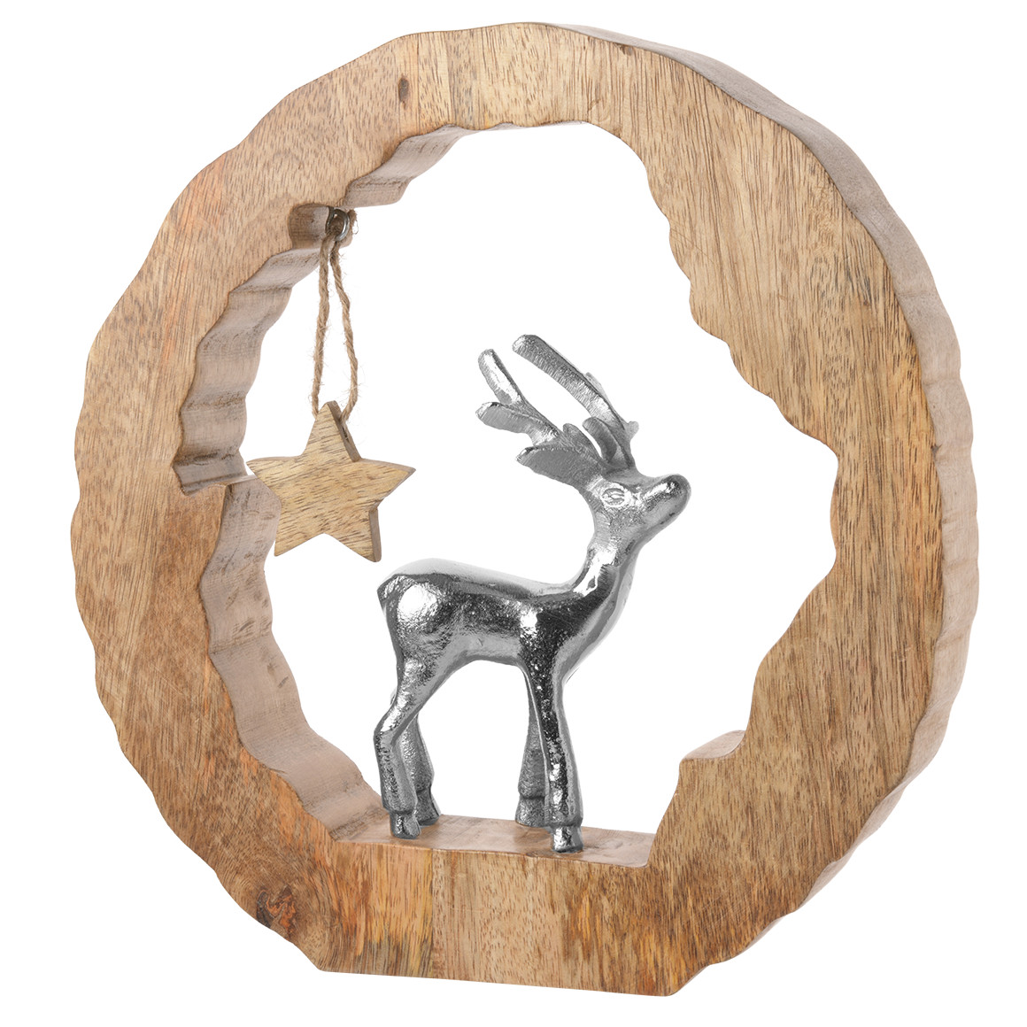 Deko-Rentierfigur aus Metall silber