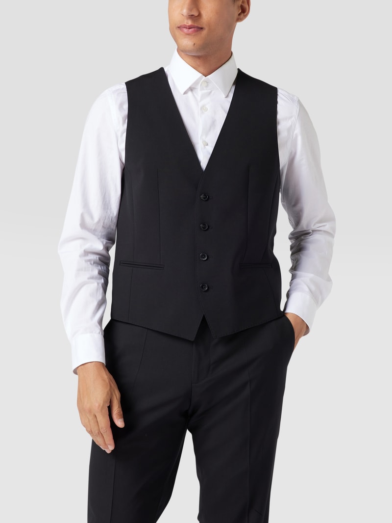 Weste mit Paspeltaschen Modell 'Huge Vest' in schwarz