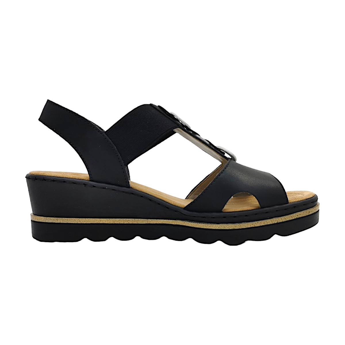 Rieker Luzern/Lagro/Kasanga 67498-00 Schwarz 00 Schwarz/ Gold