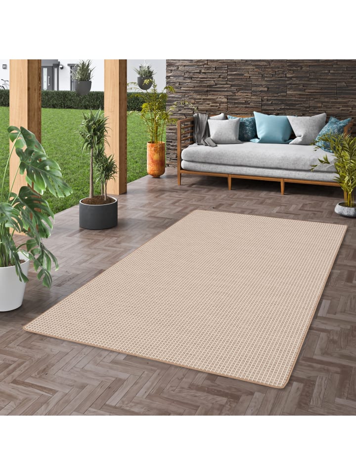 Snapstyle In & Outdoor Teppich Flachgewebe Oslo Karo Modern in Beige günstig kaufen