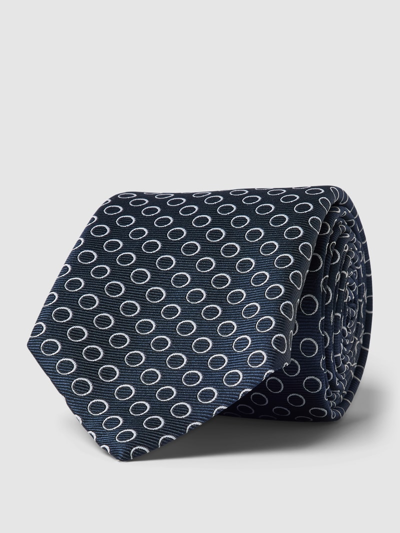 Breite Krawatte mit Allover-Muster in marineblau