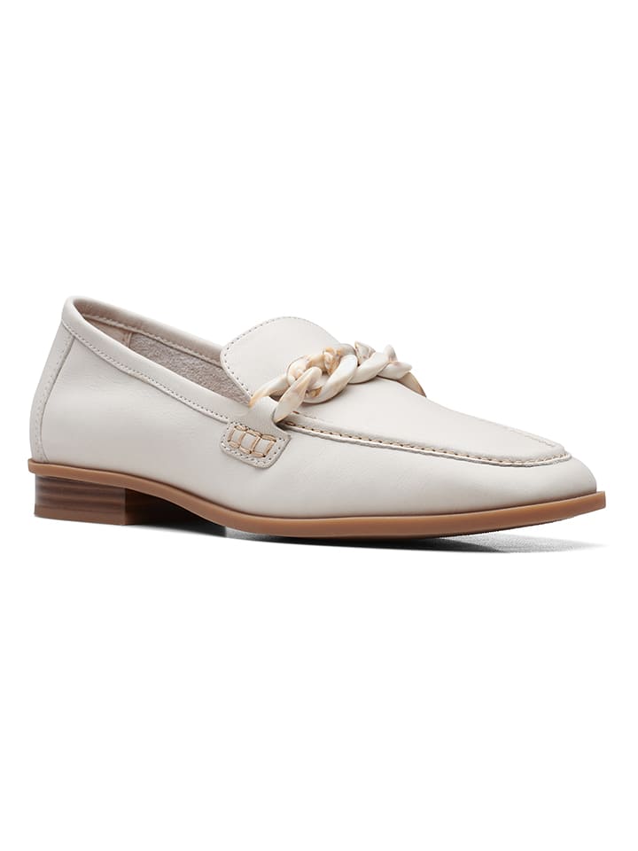 Clarks Leder-Slipper ''Sarafyna Iris'' in Weiß günstig kaufen