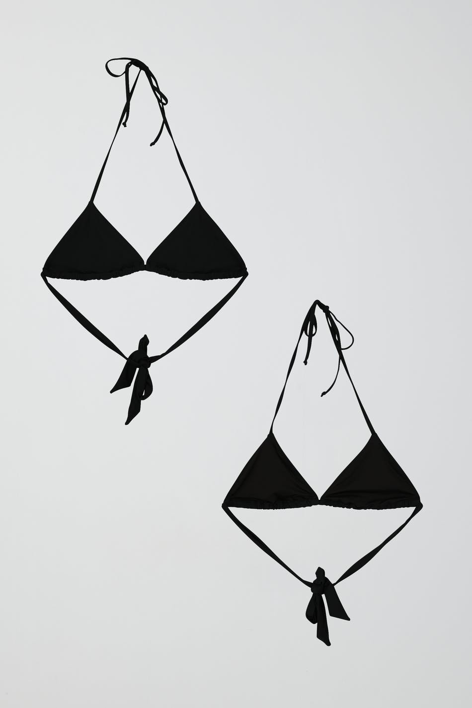 Tie halterneck triangle bikini