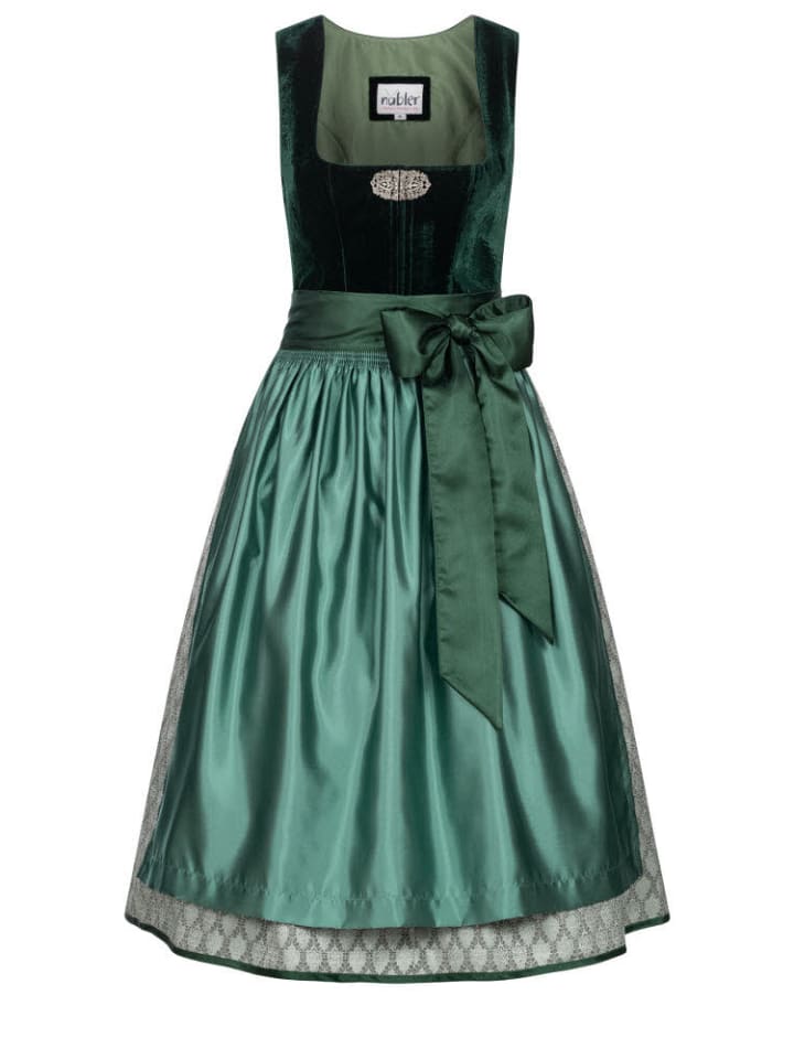 Nübler Dirndl midi Malies in Dunkelgrün günstig kaufen