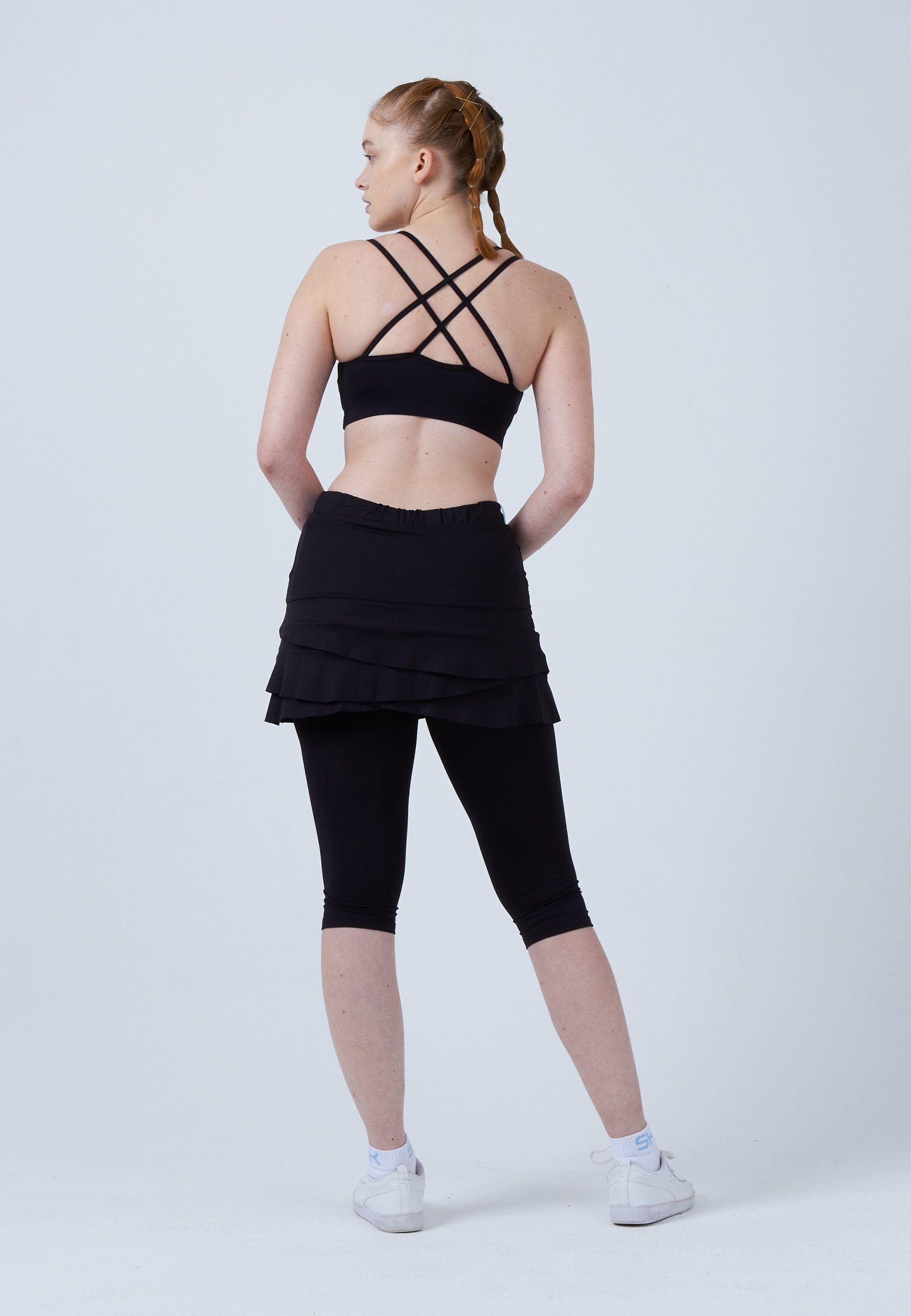 SPORTKIND Tennisrock 2-in-1 Tulip Skort mit Leggings / Skapri Mädchen & Damen schwarz