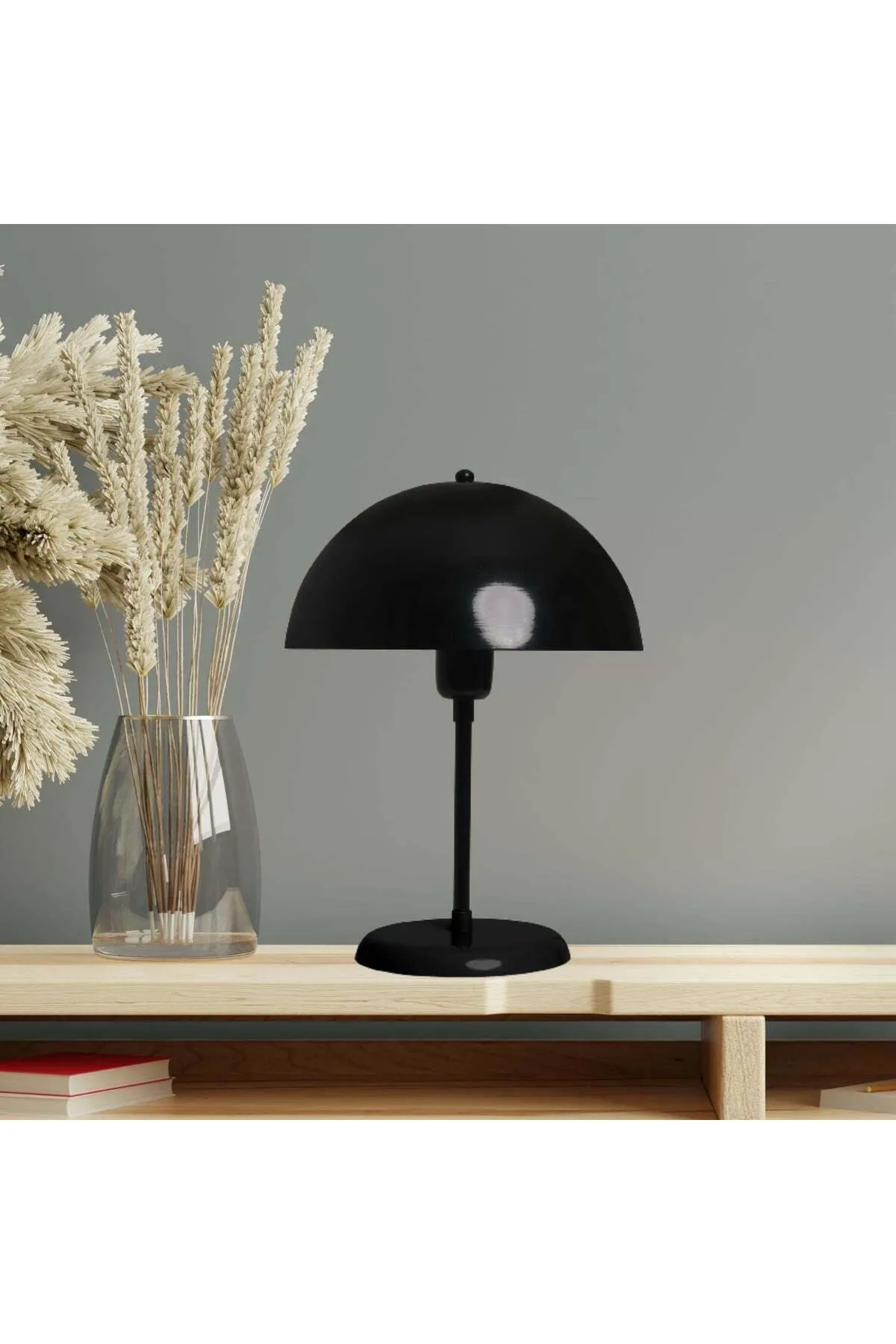 Bamyum  Lipeo Kleine Tischlampe 30cm, Pilzlampe Metall, Orange Lampe