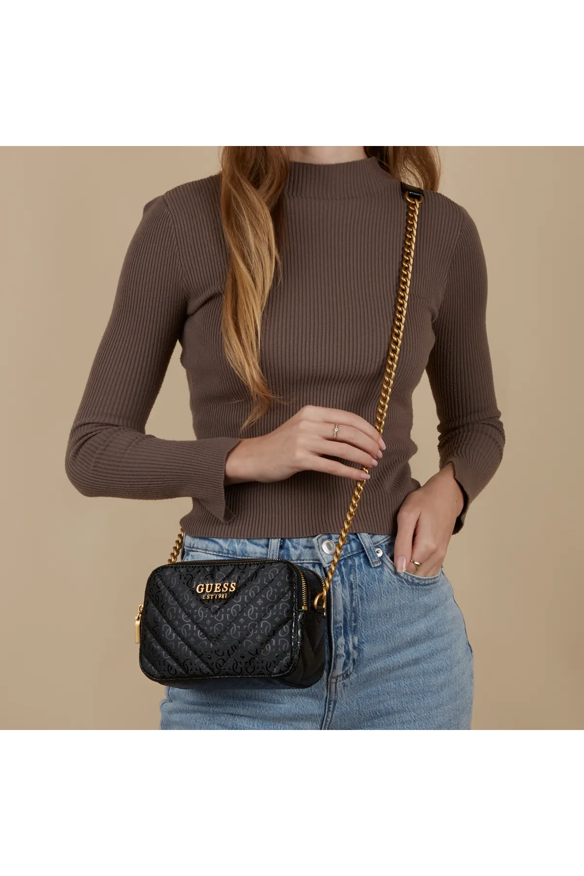 Guess  Jania Damen Umhängetasche Schwarz Hwga91-99140-bla